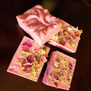 4 lilac Natural Soaps